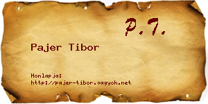 Pajer Tibor névjegykártya